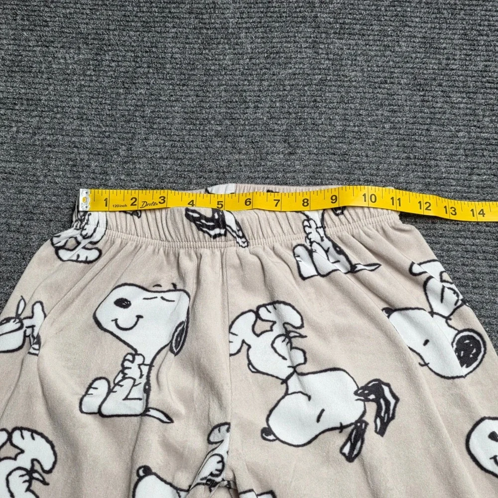 Primark Snoopy Peanuts Pajama Set Women's Size 2XS Beige Fleece Shirt‎ Joggers - Picture 13 of 15